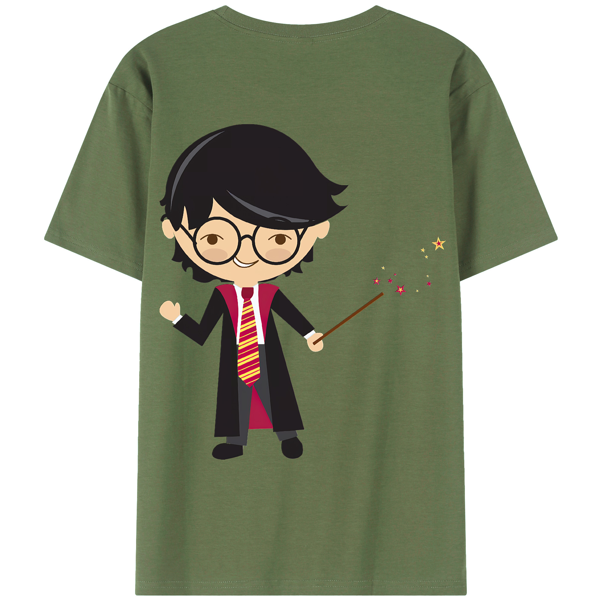 （画像用） Harry Potter ハリー・ポッターシリーズ 綿100％ メンズ半袖Tシャツ（バックプリント） 通気性